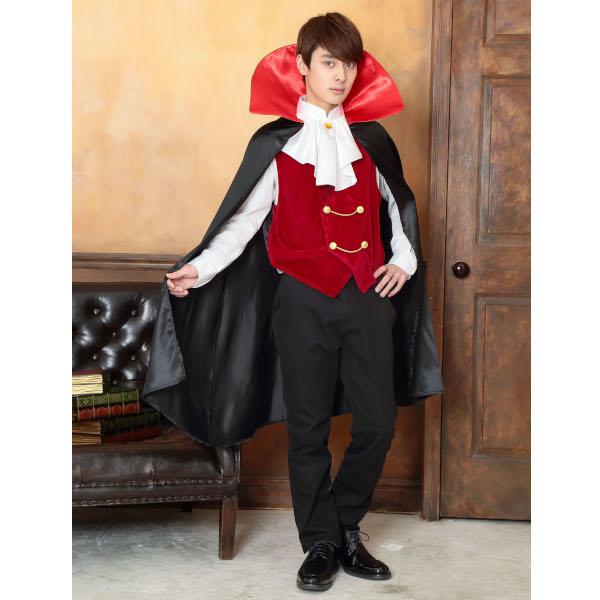 クールヴァンパイア 吸血鬼 ドラキュラ コスプレ ハロウィン 仮装 コスプレ 衣装 ブラック レッド 男性用 |  | 02