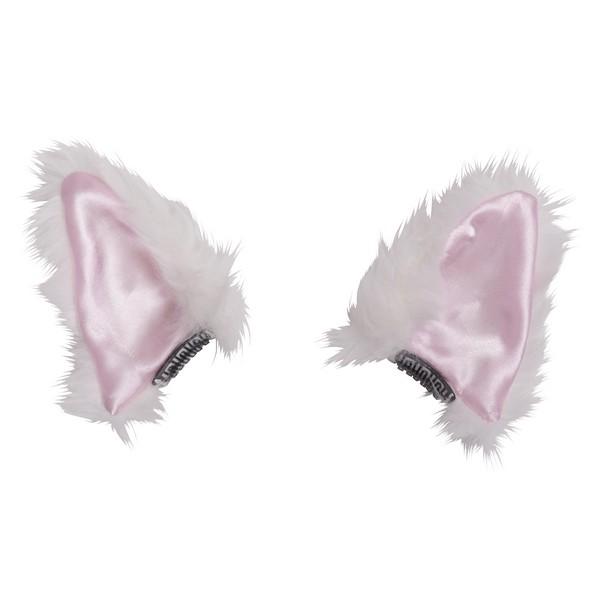 けもみみピン 白ねこ ヘアピン ホワイトキャット 付け耳 アクセサリー