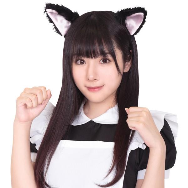 けもみみピン 黒ねこ ヘアピン ブラックキャット 付け耳 アクセサリー