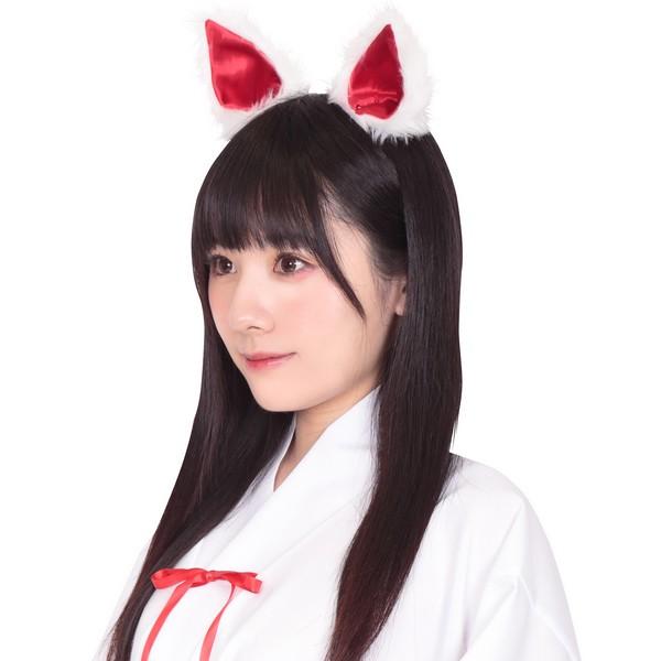けもみみピン 白きつね ヘアピン ホワイトフォックス 付け耳