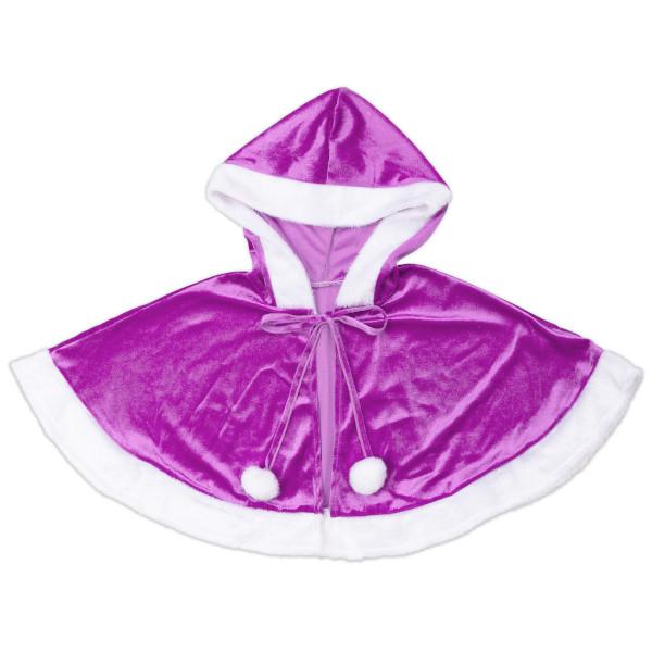 カラフルケープ パープル サンタクロース サンタ クリスマス コスプレ 衣装 紫 むらさき フード付きケープ マント ローブ Christmas |  | 03