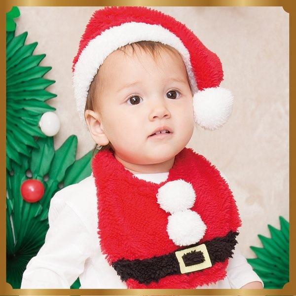 イニシャル 男の子 サンタ スタイ x'mas サンタスタイセット ベビー クリスマス スタイ 赤ちゃん