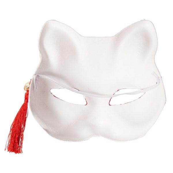 花鳥風月 きつね面 白 半面 お面 狐 ホワイト ハーフマスク |  | 01