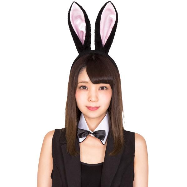 うさ耳カチューシャ 黒×ピンク うさみみカチューシャ うさぎ 耳 カチューシャ |  | 02
