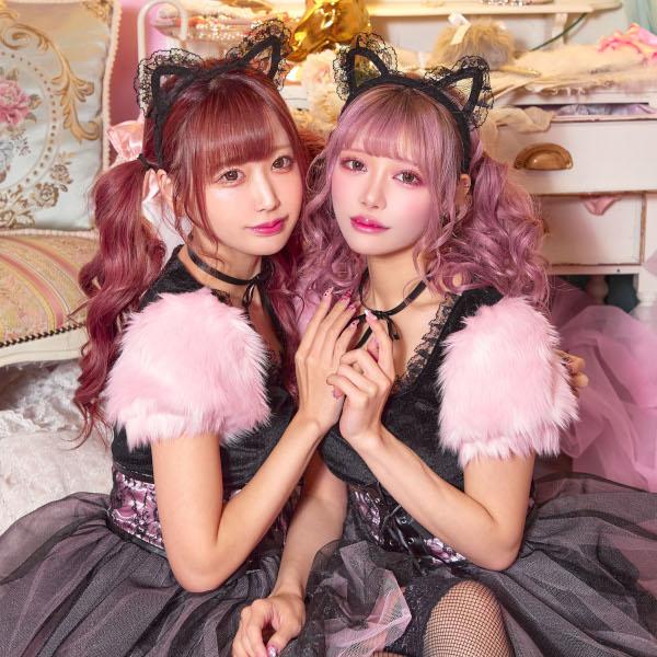 コケティッシュガーリー ストロベリーキャット ブラック ピンク 黒ねこ