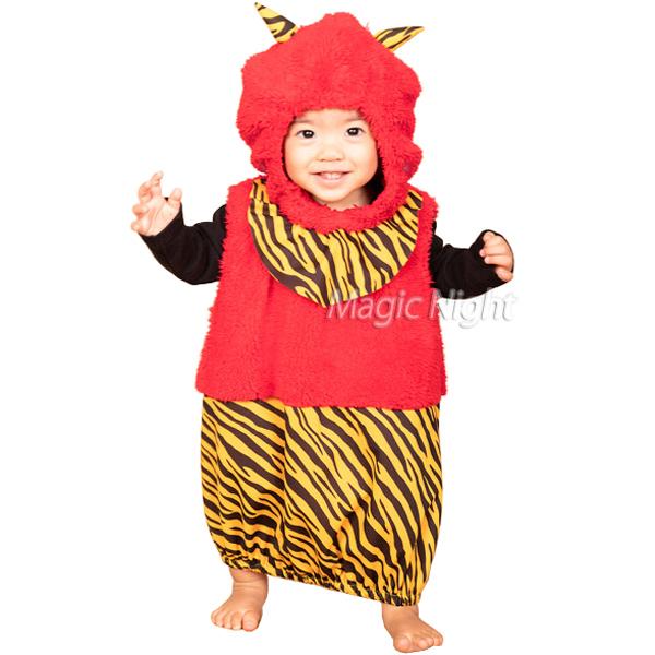 マシュマロ 赤鬼 ベビー 節分 豆まき 仮装 コスプレ 衣装 オニ 着ぐるみ 男の子 女の子 80サイズ 赤ちゃん 1歳 2歳 | 