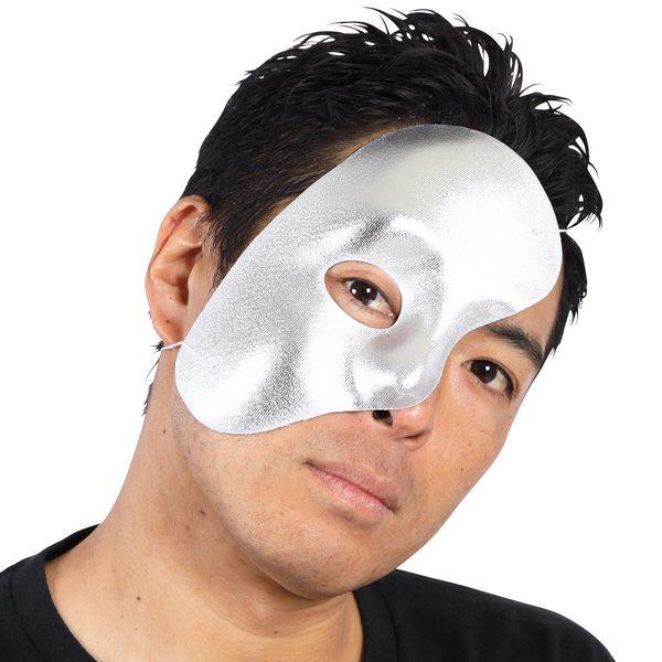 半分仮面 銀 オペラ座の怪人風 仮面 ハーフマスク ハロウィン 仮装 お