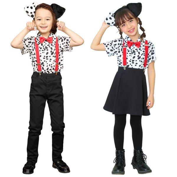 ダルメシアンシャツ キッズ ダルメシアン柄 アニマル柄 半袖 シャツ ハロウィン コスプレ 衣装 子供用 | 