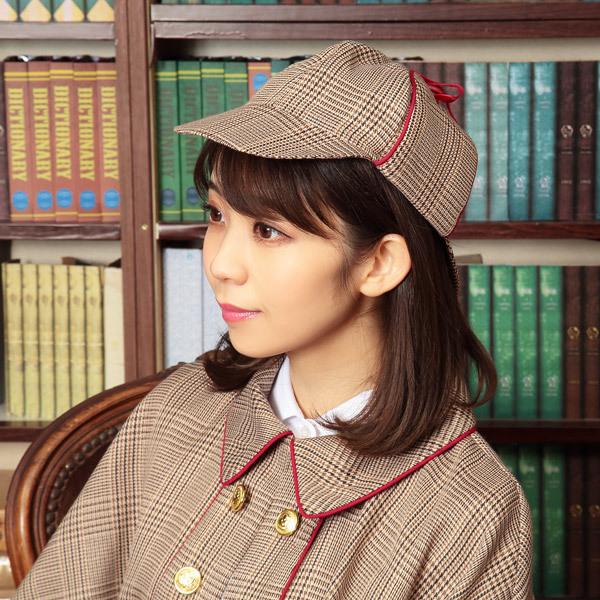 探偵学園チェックドレス+パンツ+ケープ