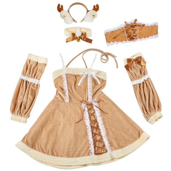 ファンメイド プリティトナカイ トナカイ コスプレ 衣装 ワンピース チョーカー 帽子 女性用 レディース 大人用 |  | 02