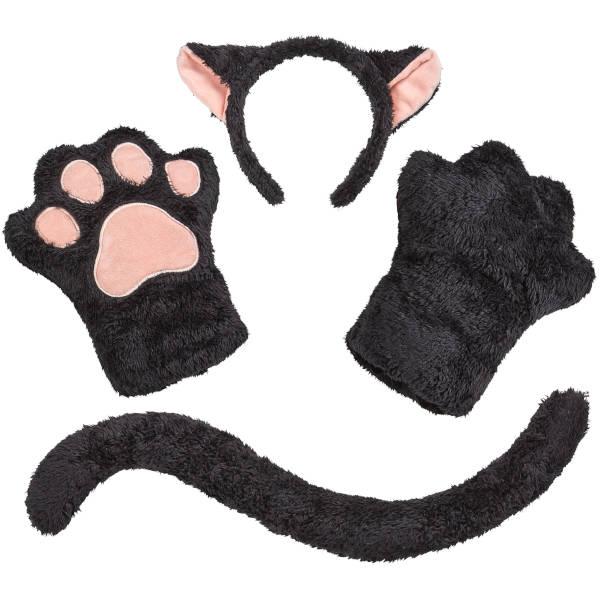 【美品】レザー セットアップジップデザイン 黒猫アニマル 5点セット ティカ Tika ハロウィン コスプレ 5点set レザーレースアップ