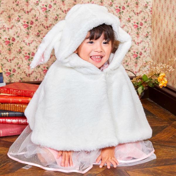 奉仕品 もこもこうさちゃんケープ ベビー うさぎ ウサギ 動物 着ぐるみ