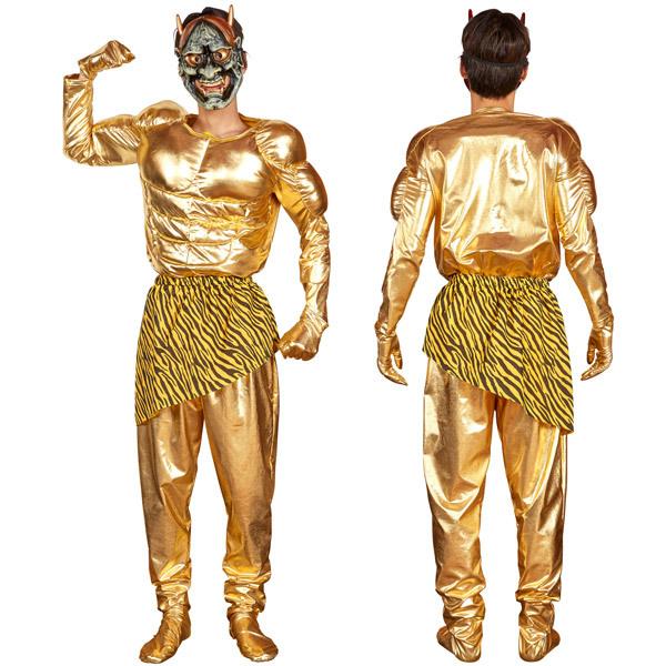 プレミアムゴールデン鬼 金鬼 コスプレ コスチューム 怖い 恐怖 鬼マスク付き 仮装 衣装 | 