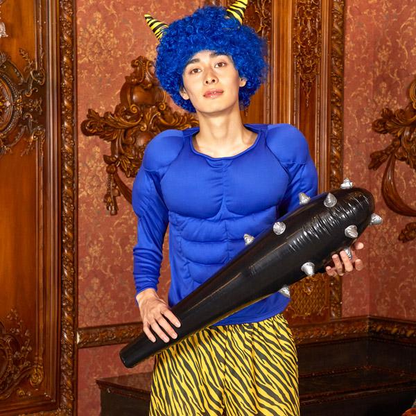 青鬼参上 筋肉シャツ付き 節分 鬼 衣装 かつら トップス 鬼のパンツ 棍棒 4点セット |  | 04