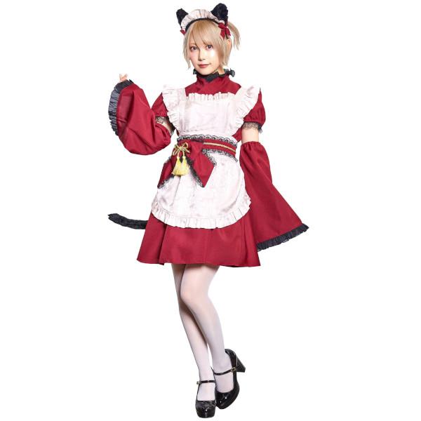 ハイカラニズム ネコメイド メイド服 黒猫 コスプレ 衣装 ハロウィン 仮装 赤 女性用 |  | 14