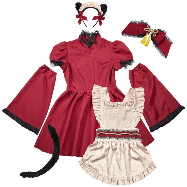 ハイカラニズム ネコメイド メイド服 黒猫 コスプレ 衣装 ハロウィン 仮装 赤 女性用 |  | 01