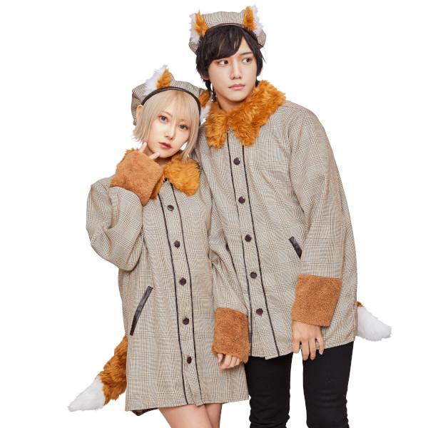 ファングル きつね探偵シャツ 男女兼用 狐 キツネ コスプレ 衣装 ハロウィン 仮装 大人用 | 