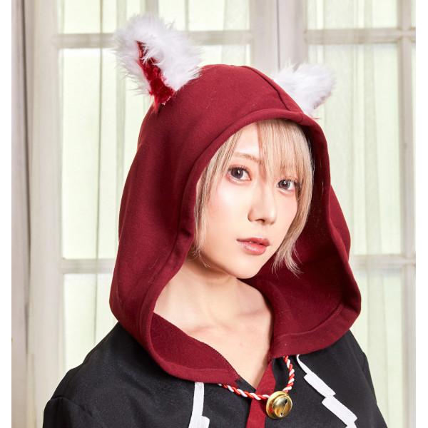 ファングル 稲荷様パーカー 男女兼用 白狐 キツネ お稲荷さん コスプレ 衣装 ハロウィン 仮装 黒 大人用 |  | 04