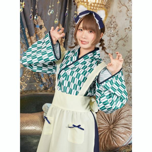 マイフェイヴ 茉夏 イヌ派 ハイカラメイド メイド服 犬 コスプレ 衣装 ハロウィン 仮装 矢羽柄 青緑色 女性用 |  | 13