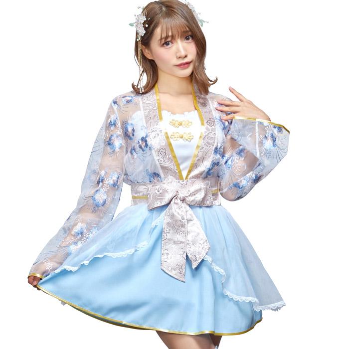 奉仕品 恋衣 和装束 ブルー 和風 コスチューム 織姫 コスプレ 衣装 