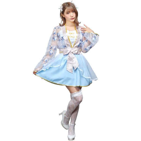 奉仕品 恋衣 和装束 ブルー 和風 コスチューム 織姫 コスプレ 衣装 