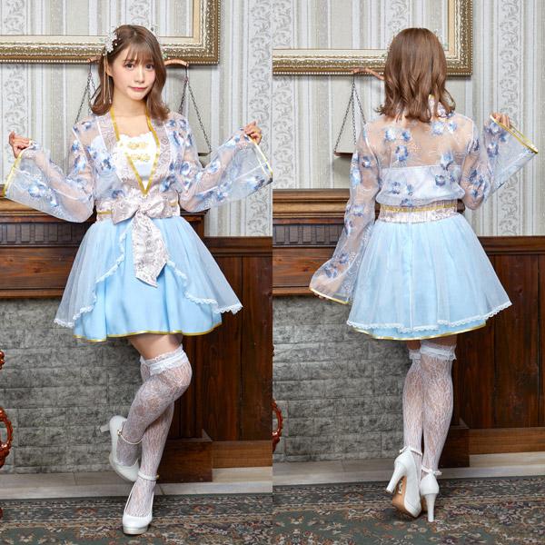 奉仕品 恋衣 和装束 ブルー 和風 コスチューム 織姫 コスプレ 衣装 