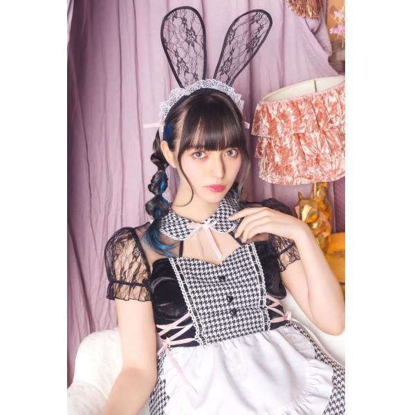 コケティッシュガーリー チドリチェックメイド メイド服 うさぎ