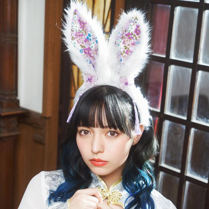 和柄カチューシャ 白うさぎ | 