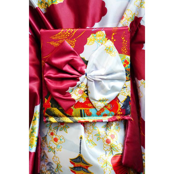 レディース着物 紅舞妓 仮装用 着物 コスプレ 衣装 帯はマジックテープ簡易仕様 |  | 11