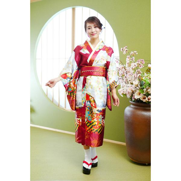 レディース着物 紅舞妓 仮装用 着物 コスプレ 衣装 帯はマジックテープ簡易仕様 |  | 05