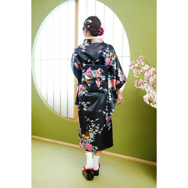 レディース着物 黒孔雀 仮装用 着物 コスプレ 衣装 帯は紐を結ぶ簡易仕様 |  | 06