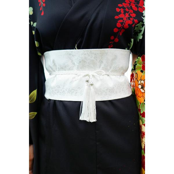 レディース着物セット 黒牡丹 仮装用 着物 浴衣 コスプレ 衣装 髪飾り 扇子付き 帯は帯紐で留める簡易仕様 |  | 12