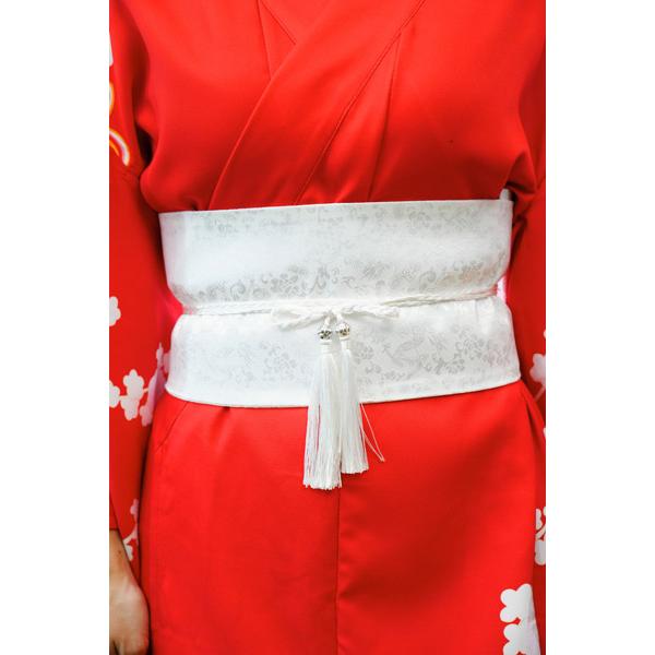 レディース着物セット 朱蝶 仮装用 着物 浴衣 コスプレ 衣装 髪飾り 扇子付き 帯は帯紐で留める簡易仕様 |  | 10