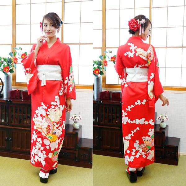 専用です正絹＊綺麗なピンクに蝶が舞い飛ぶ着物に作り帯セット