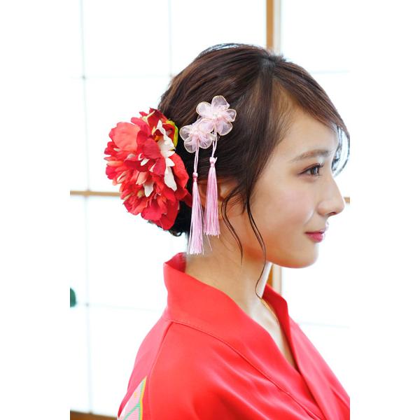 レディース着物セット 朱蝶 仮装用 着物 浴衣 コスプレ 衣装 髪飾り 扇子付き 帯は帯紐で留める簡易仕様 |  | 09