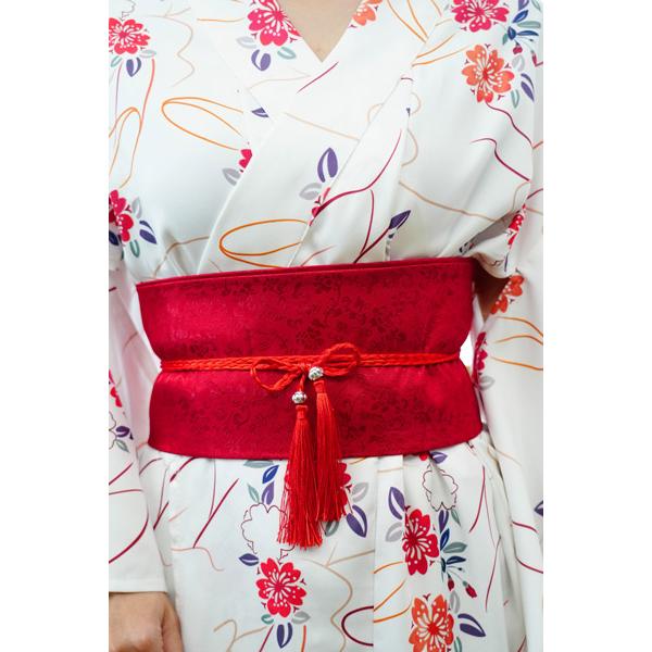 レディース着物セット 白花 仮装用 着物 浴衣 コスプレ 衣装 髪飾り 扇子付き 帯は帯紐で留める簡易仕様 |  | 11