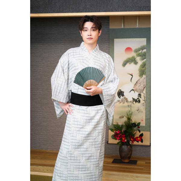 メンズ着物 生成り 仮装用 着物 着流し 浴衣 コスプレ 衣装 帯はマジックテープ簡易仕様 |  | 04