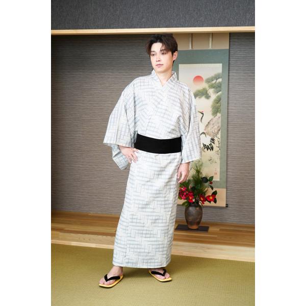 メンズ着物 生成り 仮装用 着物 着流し 浴衣 コスプレ 衣装 帯はマジックテープ簡易仕様 |  | 05