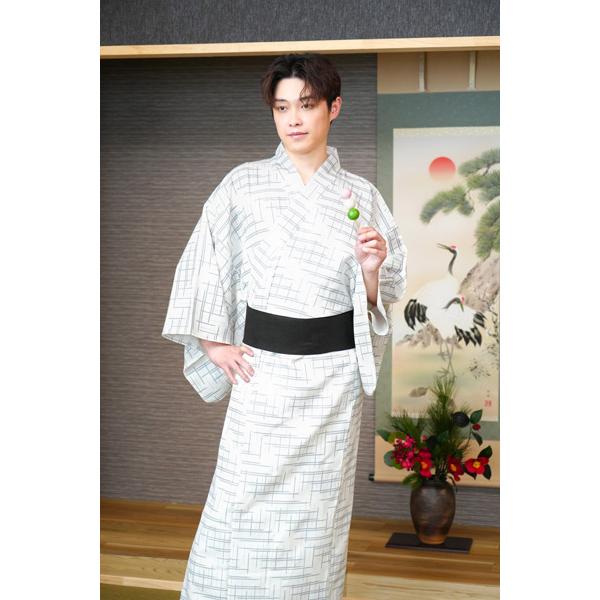 メンズ着物 生成り 仮装用 着物 着流し 浴衣 コスプレ 衣装 帯はマジックテープ簡易仕様 |  | 07