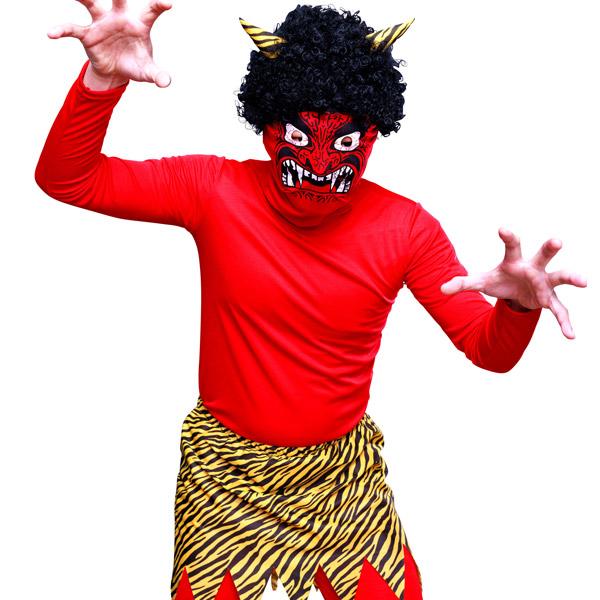 怖すぎる赤鬼 節分 コスプレ 鬼 衣装 仮装 赤鬼 コスチューム メンズ