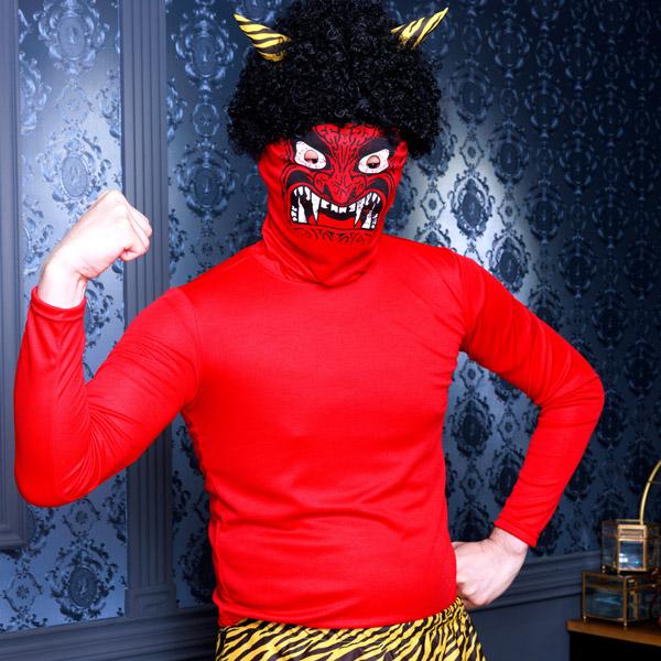 怖すぎる赤鬼 節分 コスプレ 鬼 衣装 仮装 赤鬼 コスチューム メンズ