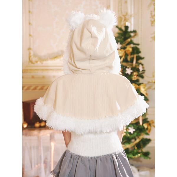 コーデュロイベアケープ テディベア ケープ マント クリスマス コスプレ アイボリー |  | 04