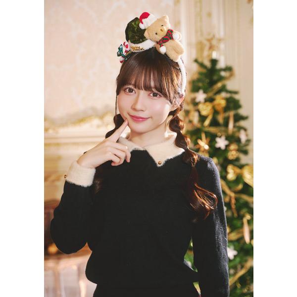 テディベア ベロアサンタカチューシャ 緑 クリスマス サンタ帽 カチューシャ |  | 02