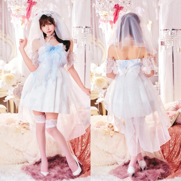 ロングテールブライド ハロウィン コスプレ 仮装 ドレス 花嫁 結婚式 ウェディング ブライダル ブルー ワンピース コスチューム 衣装 |  | 02