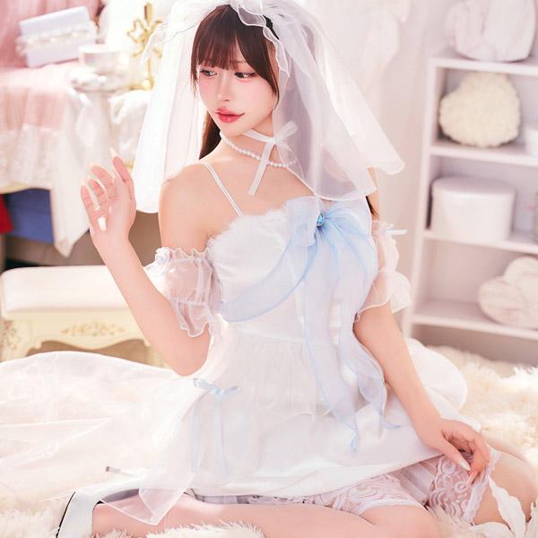 ロングテールブライド ハロウィン コスプレ 仮装 ドレス 花嫁 結婚式 ウェディング ブライダル ブルー ワンピース コスチューム 衣装 |  | 04