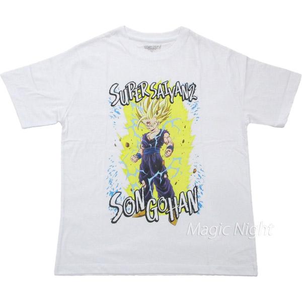 超サイヤ人2 孫悟飯 Tシャツ ドラゴンボール 半袖 メンズ ホワイト 白