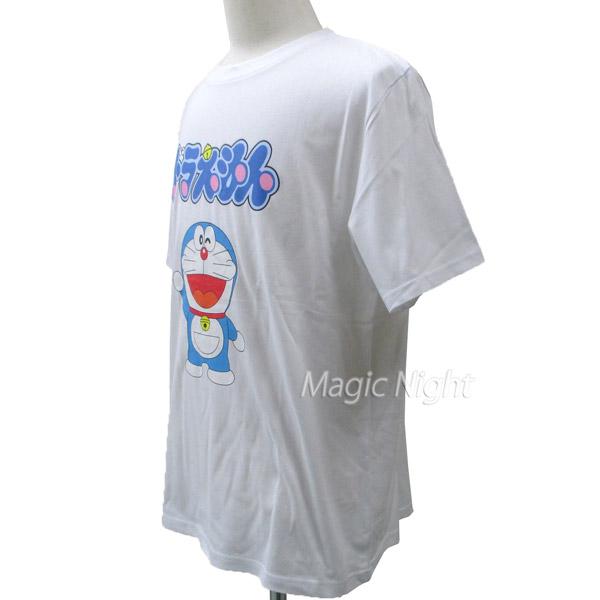 ドラえもんTシャツ ロゴ＆ドラ 大人用 半袖 Tシャツ ホワイト 白