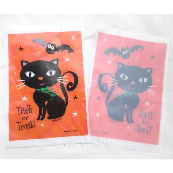 ハロウィン プラトリート バッグ 50枚入り 黒猫 コウモリ ビニール袋