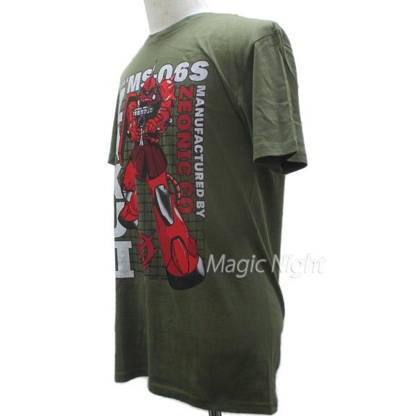 機動戦士ガンダム Tシャツ シャア専用ザク 半袖 大人用 オリーブ