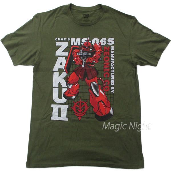 機動戦士ガンダム Tシャツ シャア専用ザク 半袖 大人用 オリーブ